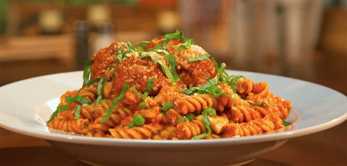 Fusilli Pasta and Meatballs As Seen on Restaurant Impossible